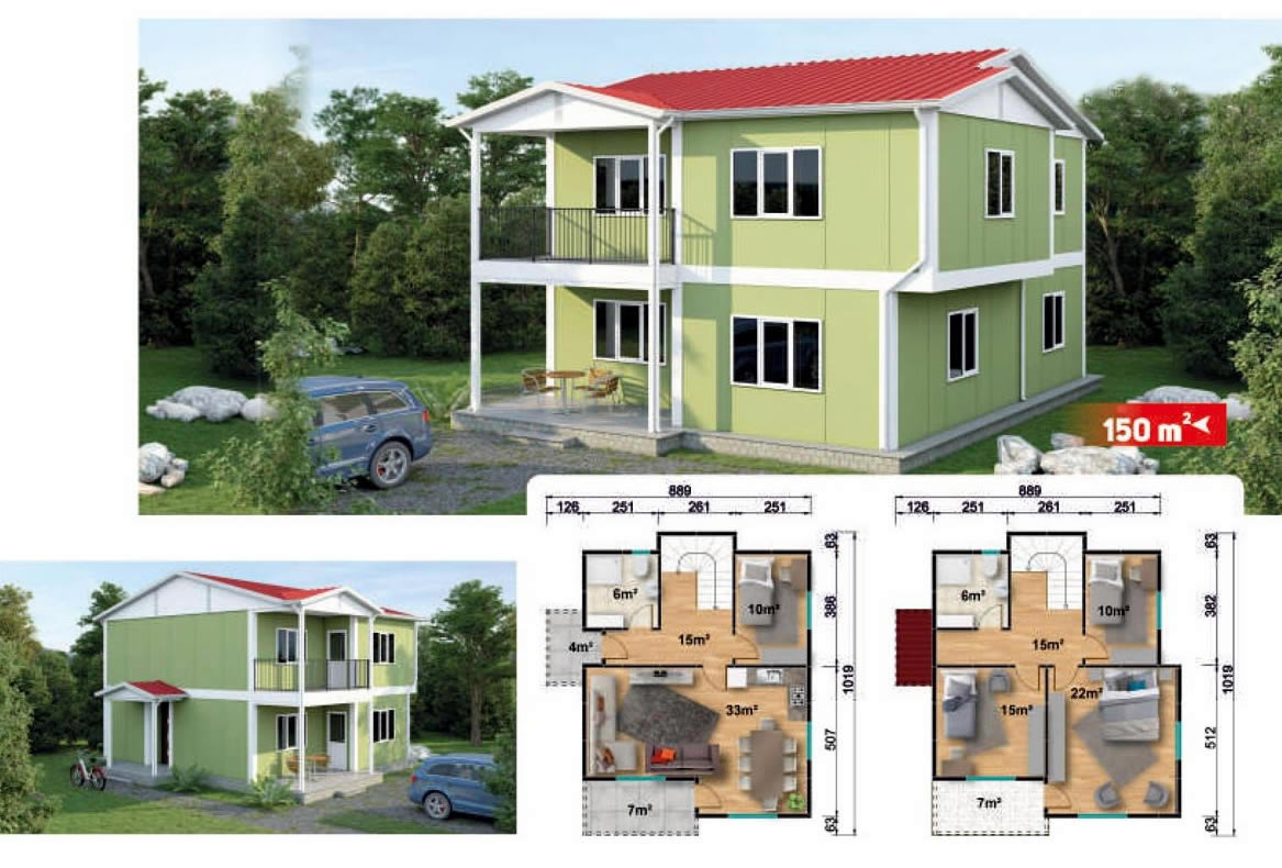 SerPan Prefabrik Dubleks Ev Modeli 2 - 150 m2