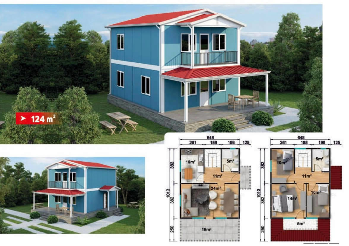 SerPan Prefabrik Dubleks Ev Modeli 5 - 124 m2