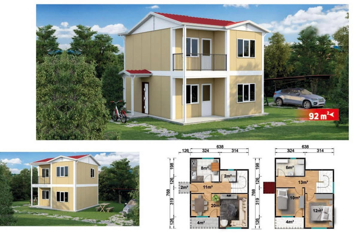 SerPan Prefabrik Dubleks Ev Modeli 8 - 92 m2