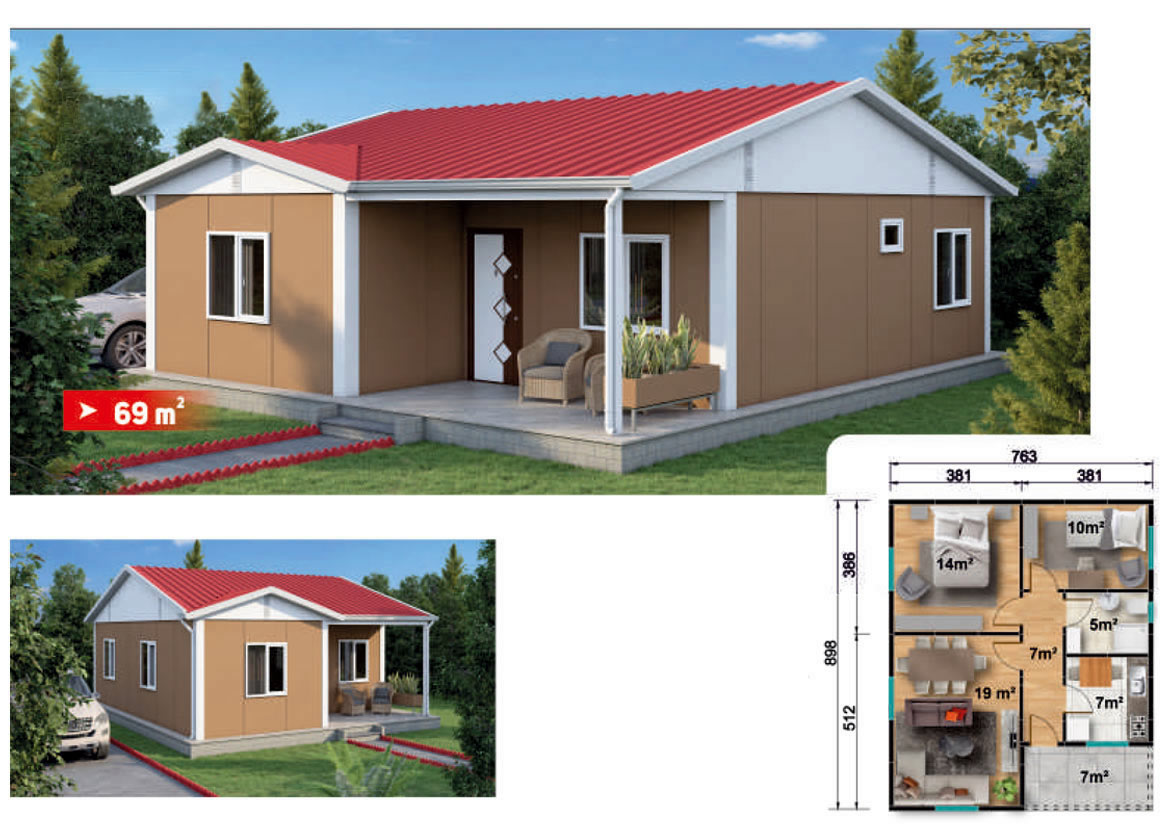 SerPan Prefabrik Tek Katlı Ev Modeli 4 - 69 m2