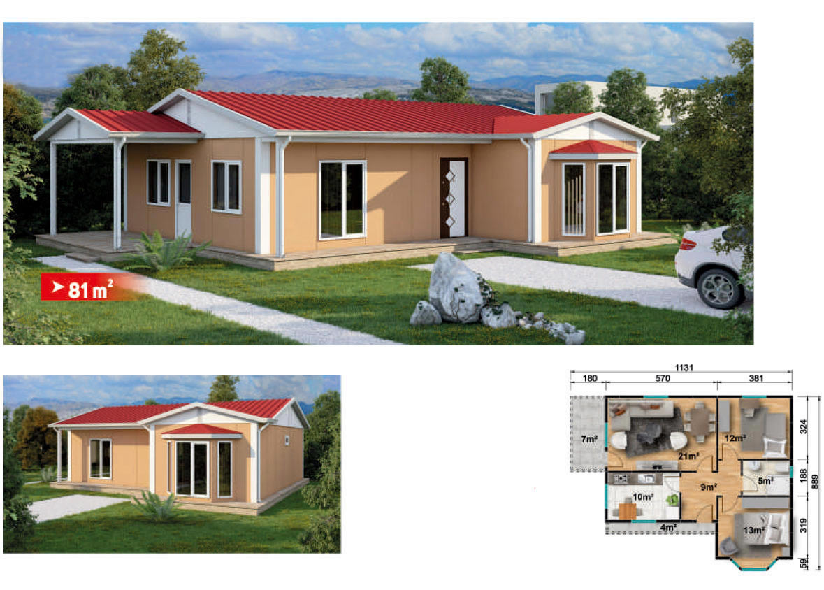 SerPan Prefabrik Tek Katlı Ev Modeli 7 - 81 m2