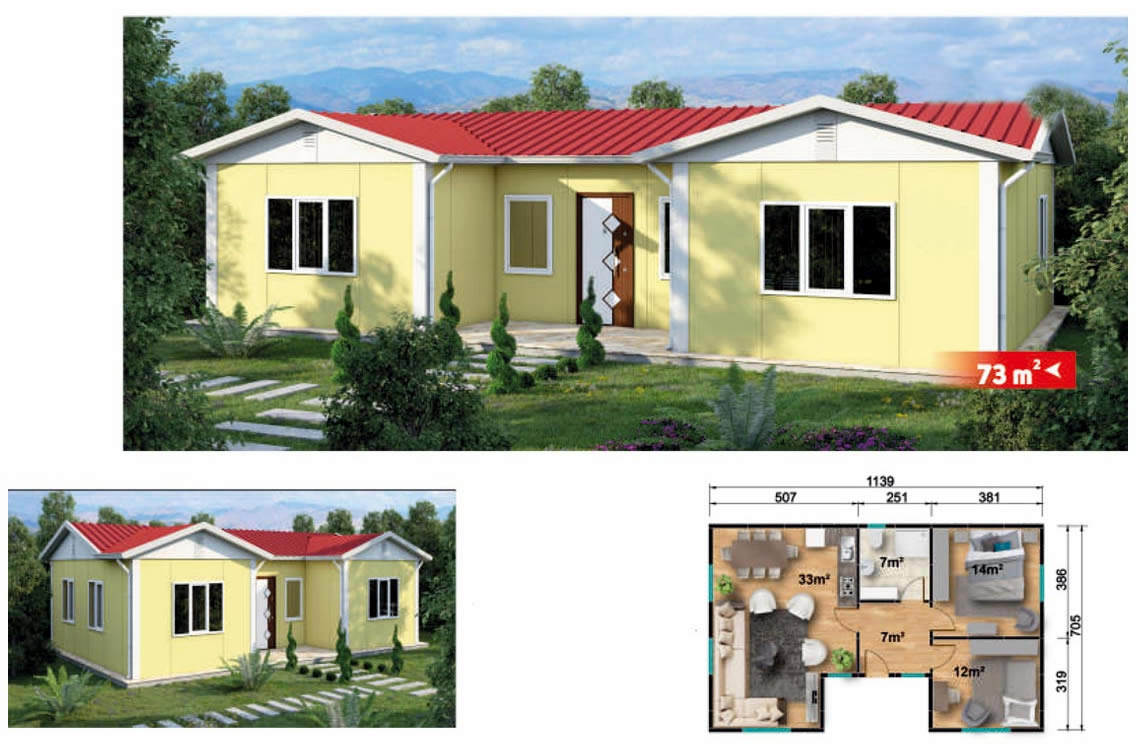 SerPan Prefabrik Tek Katlı Ev Modeli 8 - 73 m2